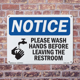 NOTICE Please Wash Hands Before Leaving Restroom