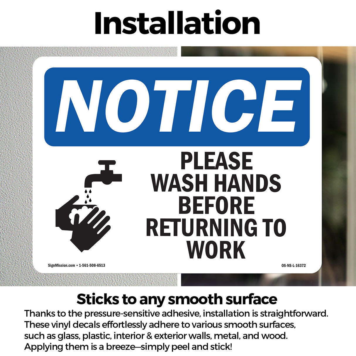 NOTICE Please Wash Hands Before Returning To Work