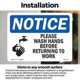 NOTICE Please Wash Hands Before Returning To Work