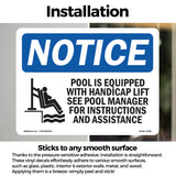 NOTICE Pool Is Equipped With Accessible Lift