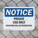 NOTICE Private Use Only Violators Prosecuted