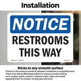 NOTICE Restrooms This Way