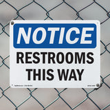 NOTICE Restrooms This Way