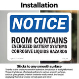 NOTICE Room Contains Energized Battery Systems