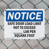 NOTICE Safe Floor Load Limit Not