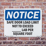 NOTICE Safe Floor Load Limit Not