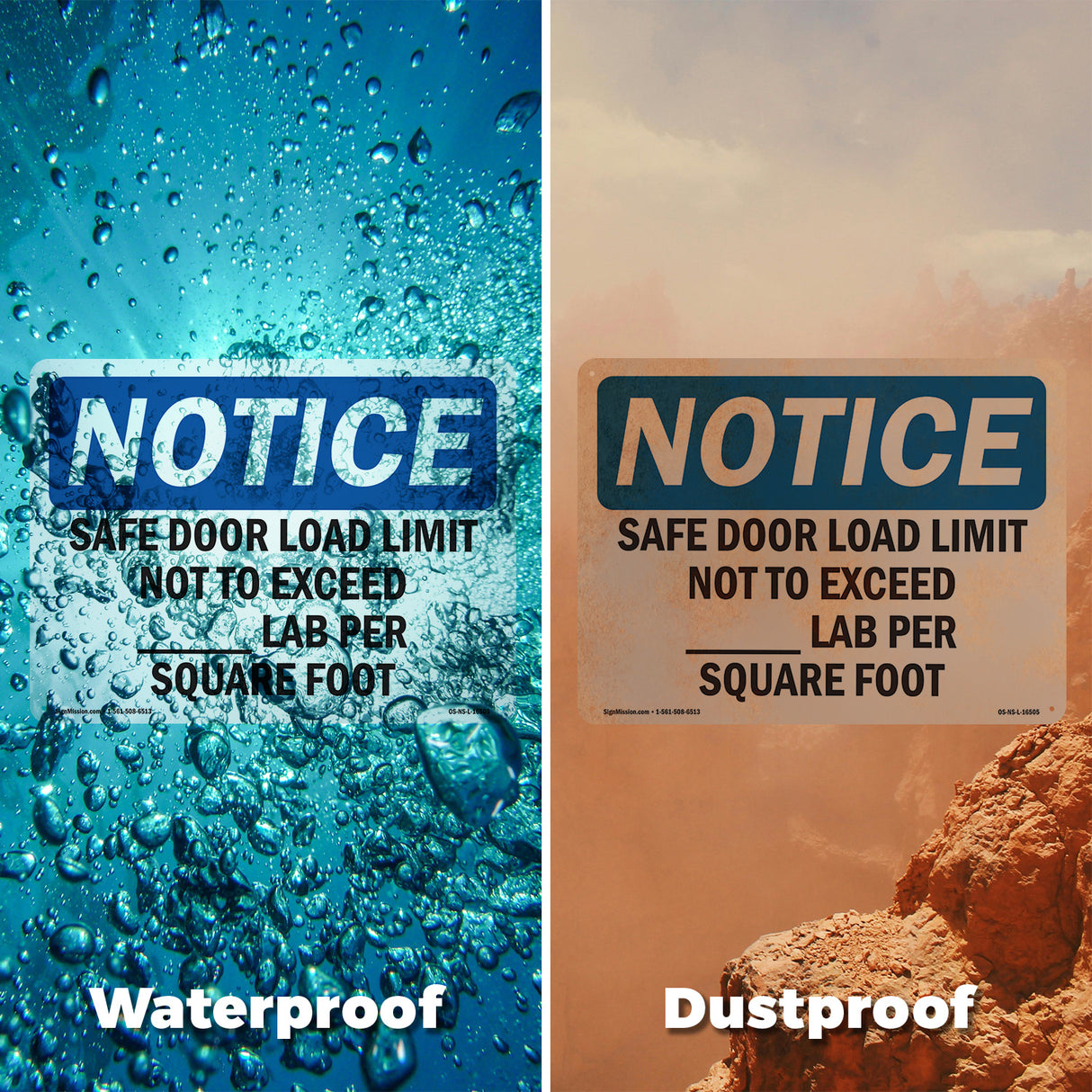 NOTICE Safe Floor Load Limit Not