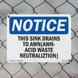 NOTICE Sink Drain AWN Acid Waste Neutralization