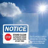 NOTICE Stand Clear Automatic