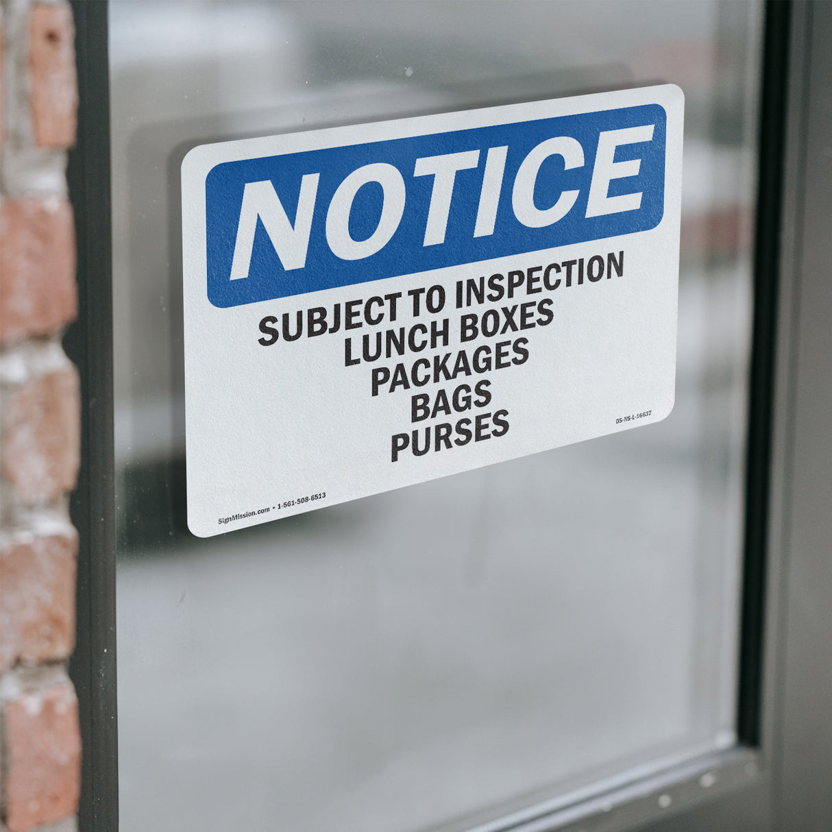 NOTICE Subject To Inspection Lunch Bags Purses