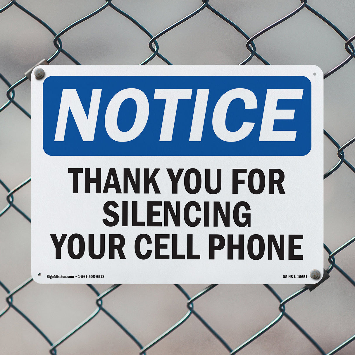 NOTICE Thank You For Silencing Cell Phone