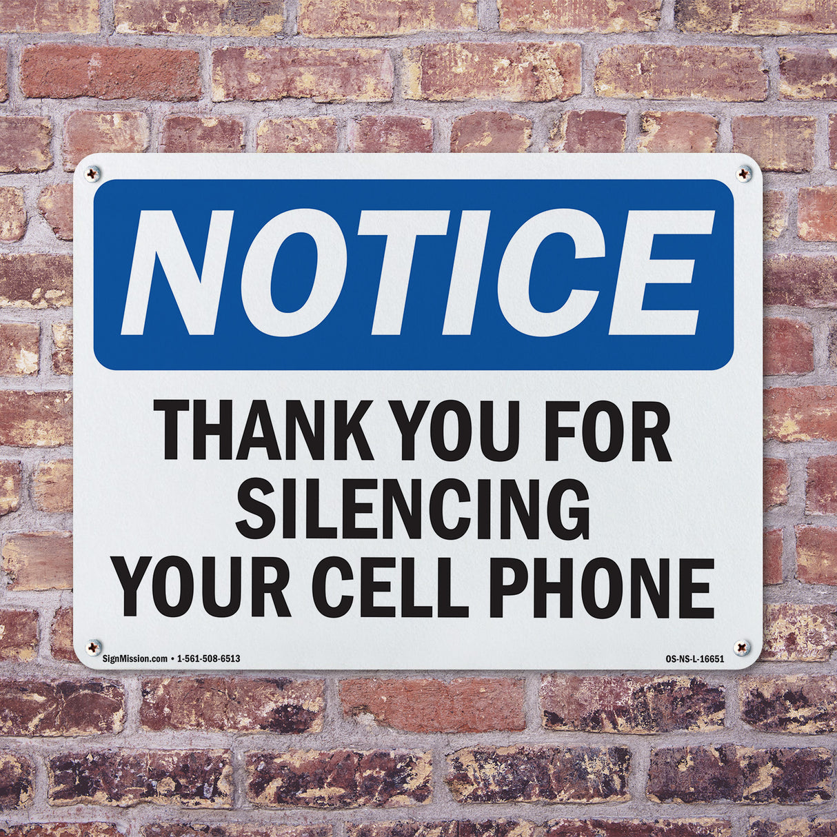 NOTICE Thank You For Silencing Cell Phone