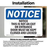 Notice This Is Not An Exit Or Entrance Door