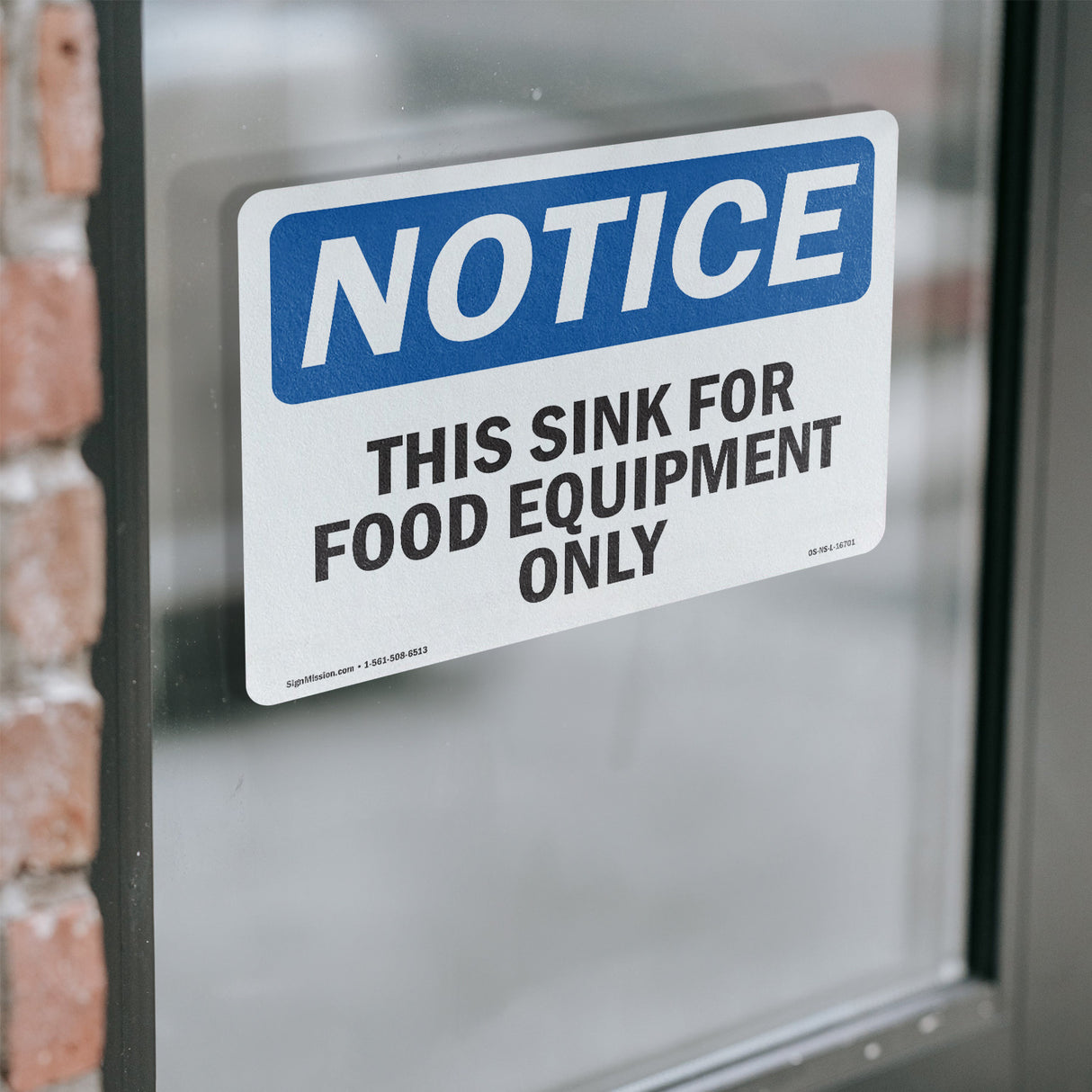 NOTICE This Sink For Food Equipment Only