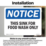 NOTICE This Sink For Food Wash Only