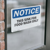 NOTICE This Sink For Food Wash Only