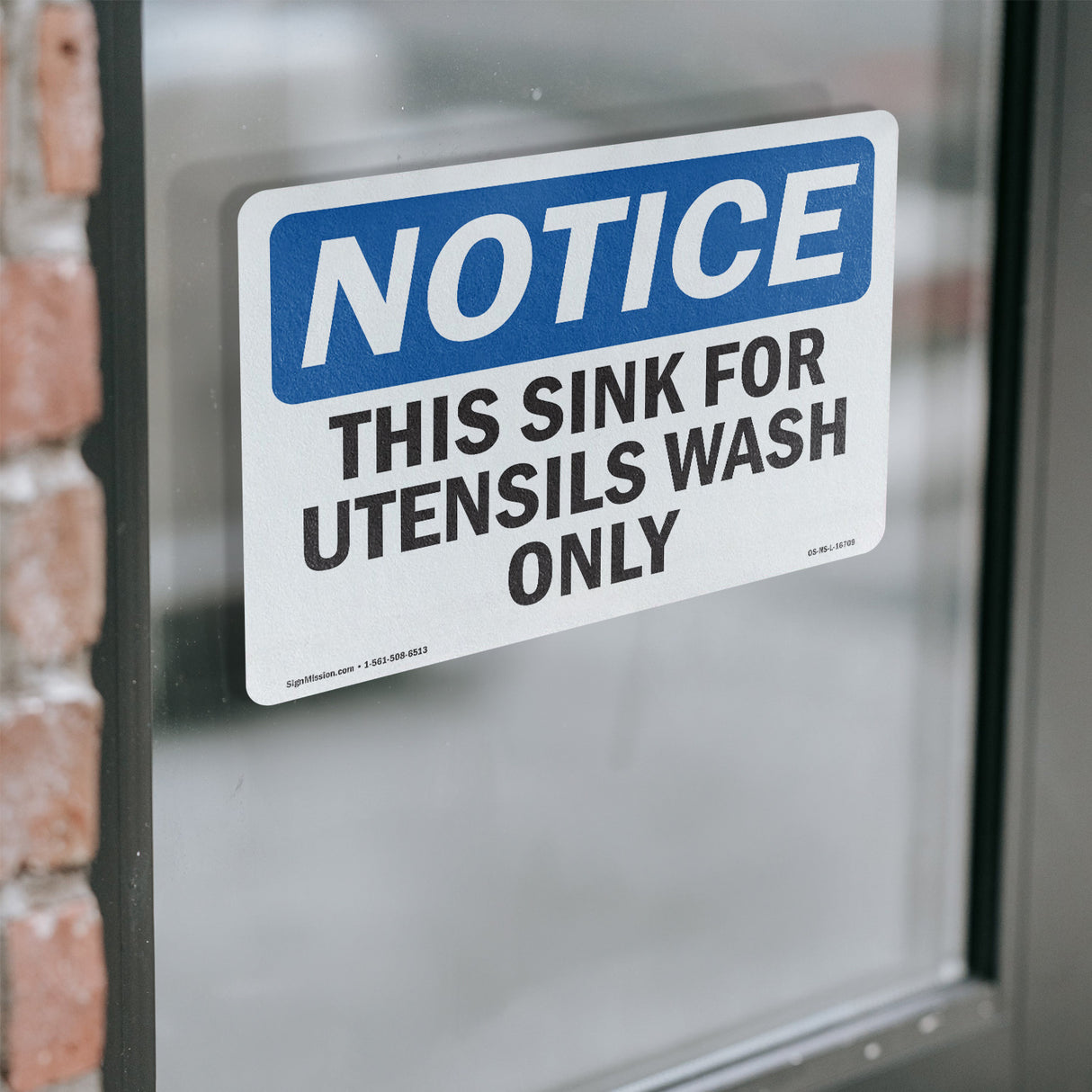 NOTICE This Sink For Utensil Wash Only