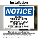 Notice This Sink Is For Food Wash Only Fish,