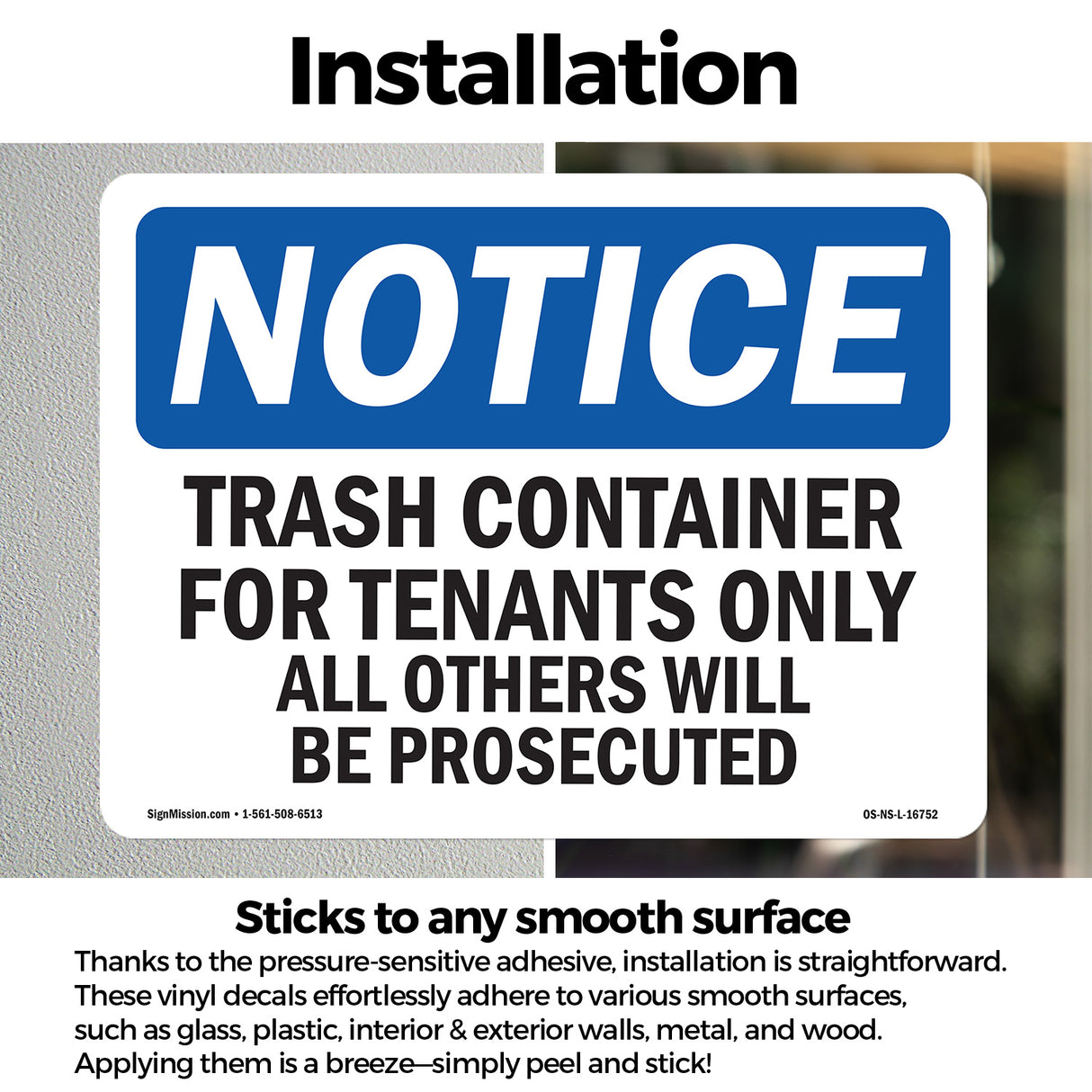 NOTICE Trash Container Tenants Others Prosecuted