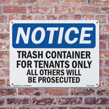 NOTICE Trash Container Tenants Others Prosecuted