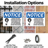 NOTICE Use Hand Sanitizer Face Mask If Flu Sign