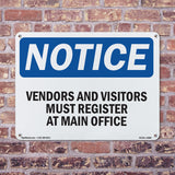 NOTICE Vendors And Visitors Must Register