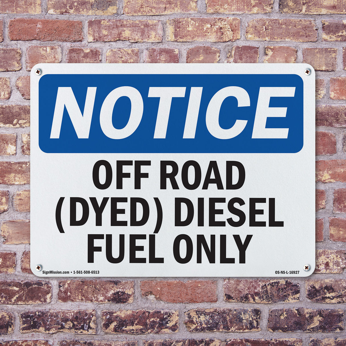 Off Road (Dyed) Diesel Fuel Only