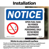 Open Fuel Tank No Power Authorized
