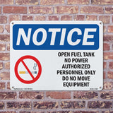 Open Fuel Tank No Power Authorized