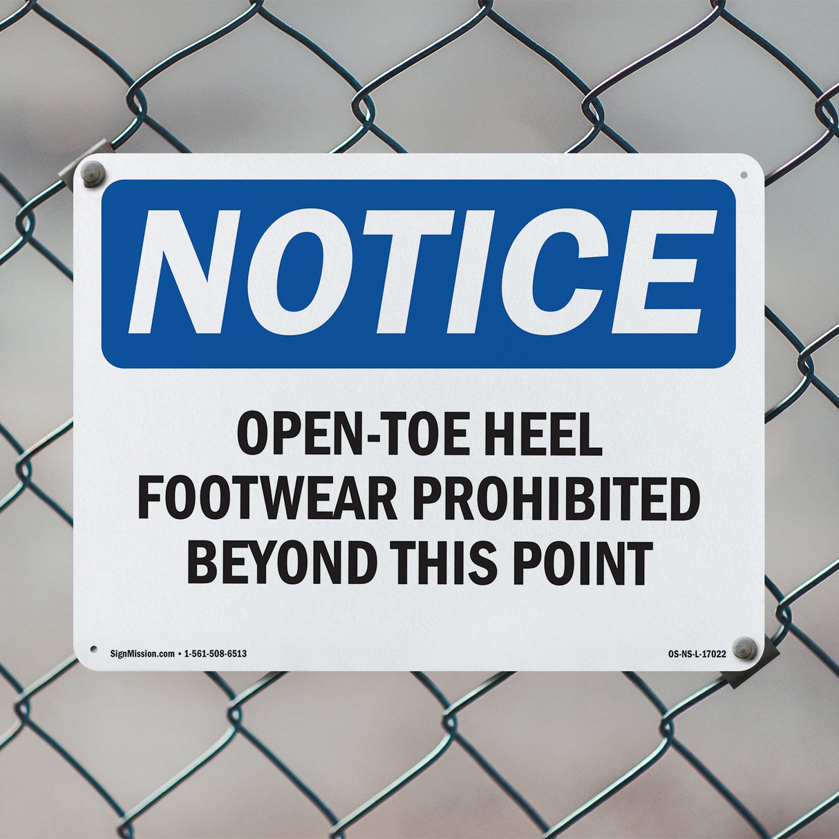 Open-Toe Heel Footwear Prohibited Beyond