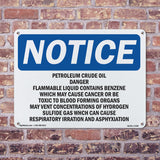 Petroleum Crude Oil Danger Flammable Liquid Sign