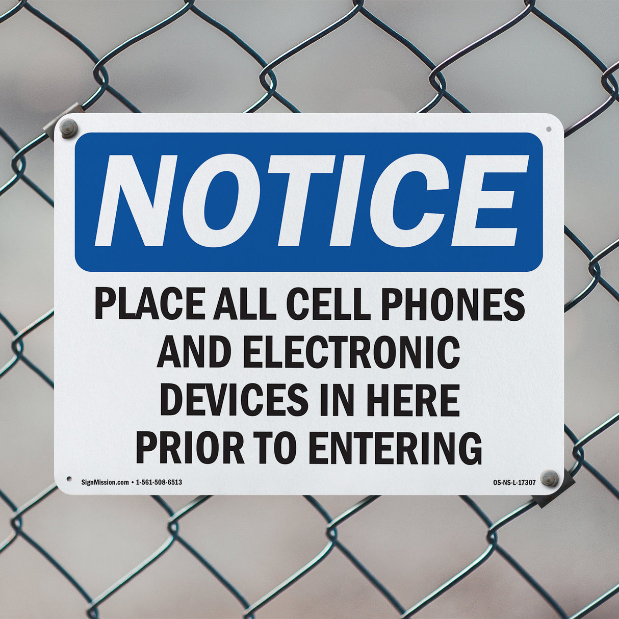 Place All Cell Phones And Electronic Devices