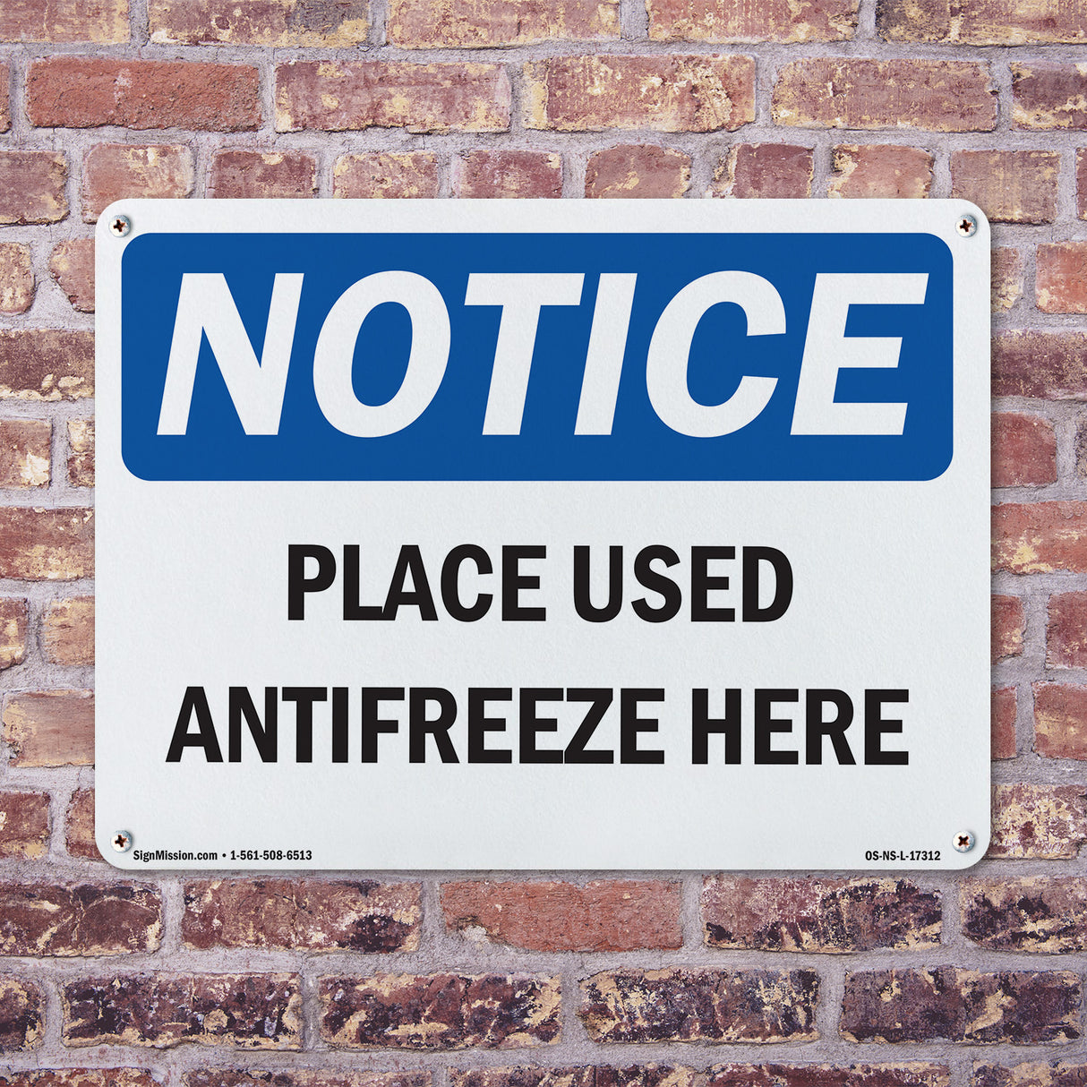 Place Used Antifreeze Here