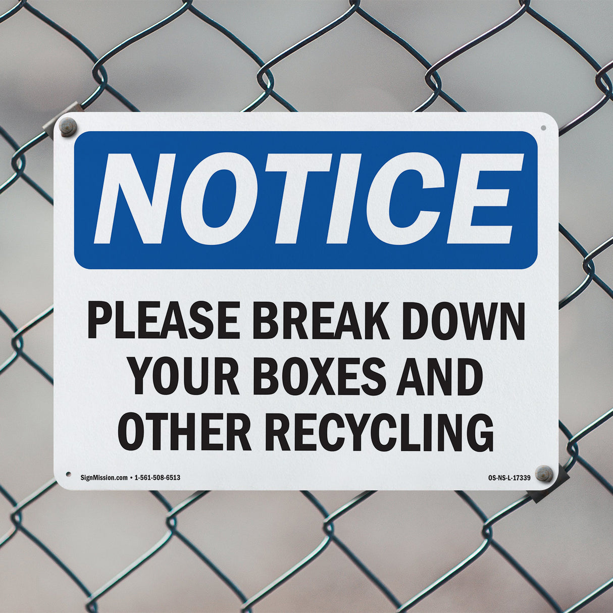 Please Break Down Your Boxes And Other Recycling