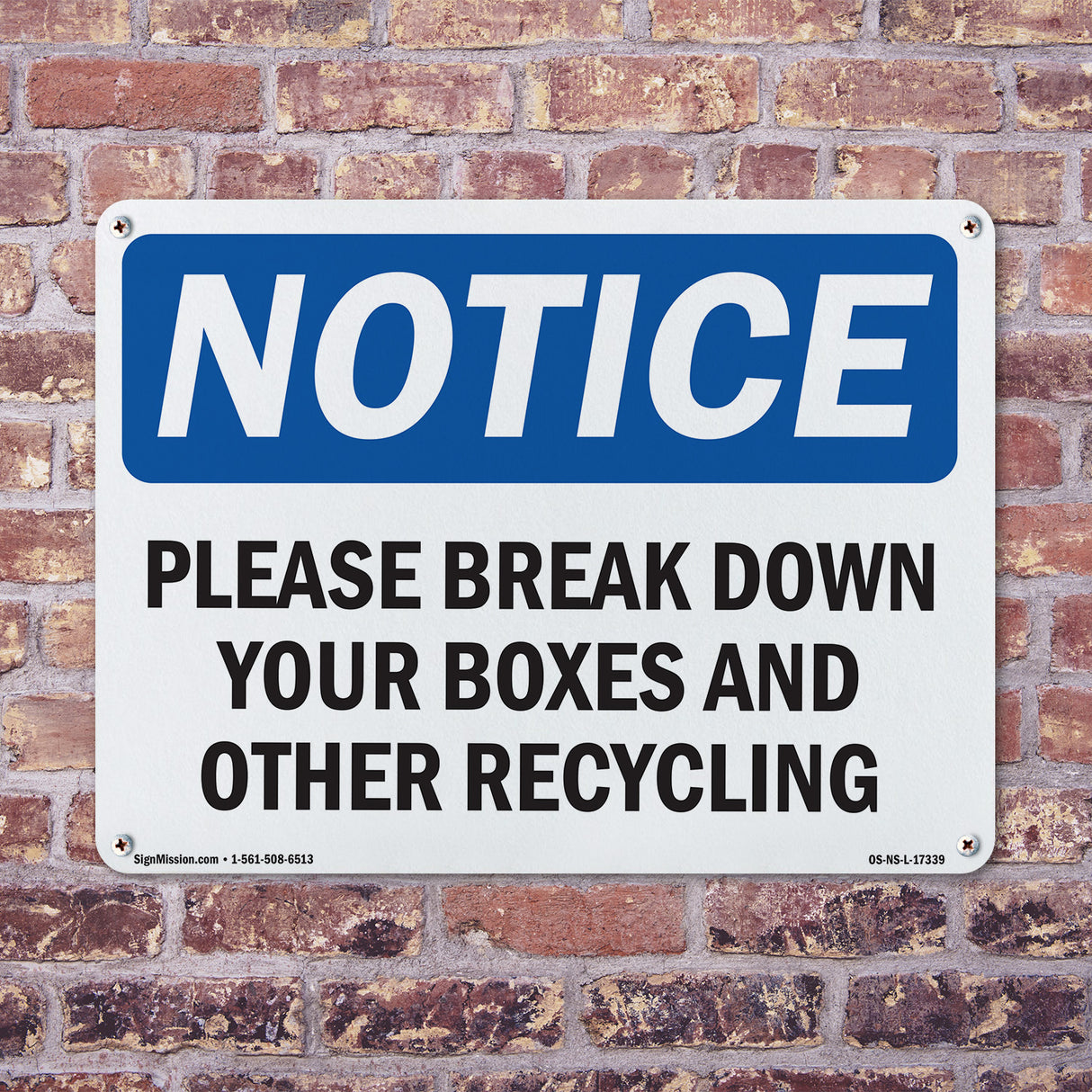 Please Break Down Your Boxes And Other Recycling