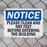 Please Clean And Dry Your Feet Before Entering