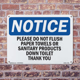 Please Do Not Flush Paper Towels Or Sanitary