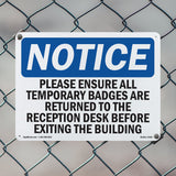 Please Ensure All Temporary Badges Are Returned
