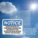 Please Ensure All Temporary Badges Are Returned