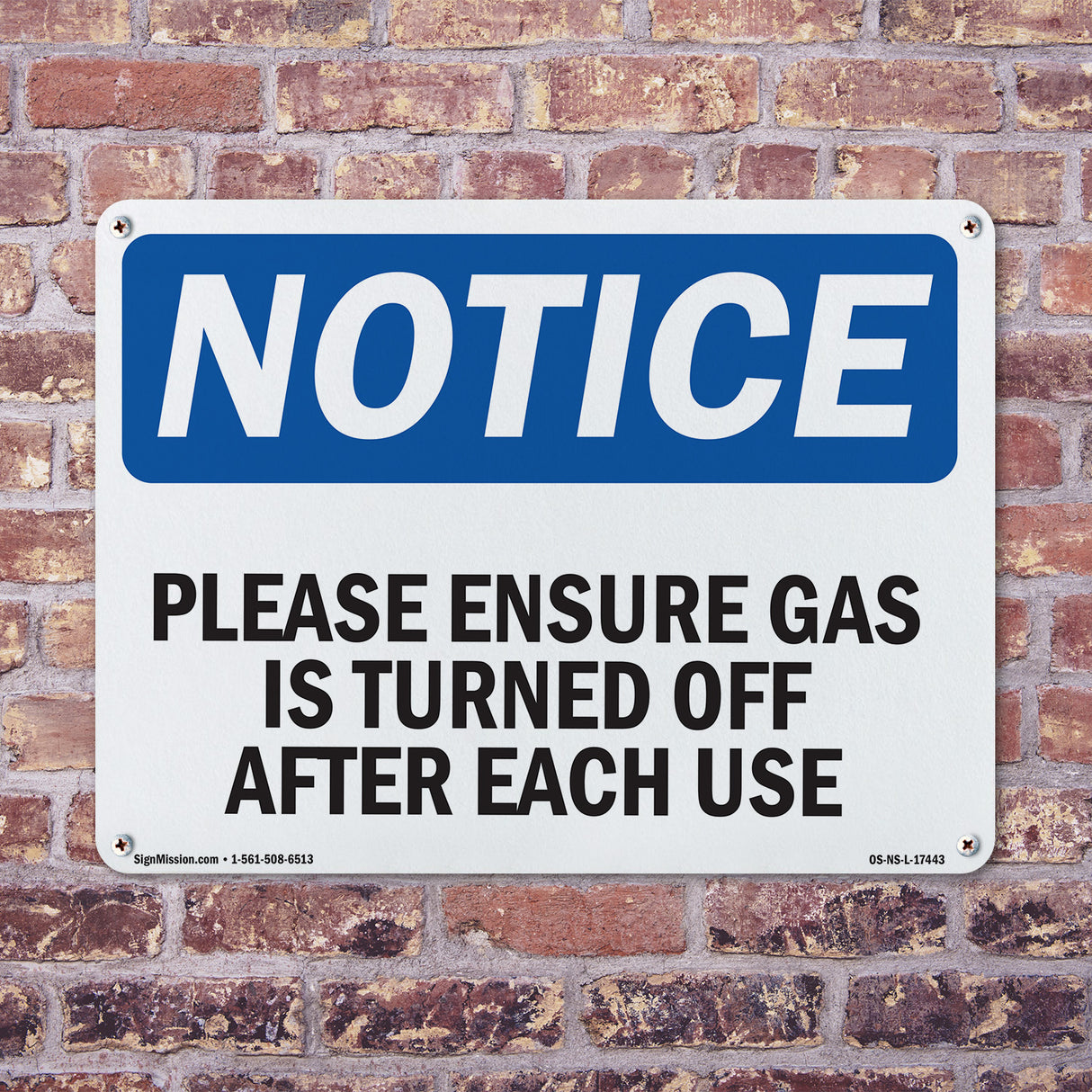 Please Ensure Gas Is Turned Off After Each Use