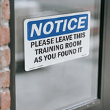 Please Leave This Training Room As You Found It