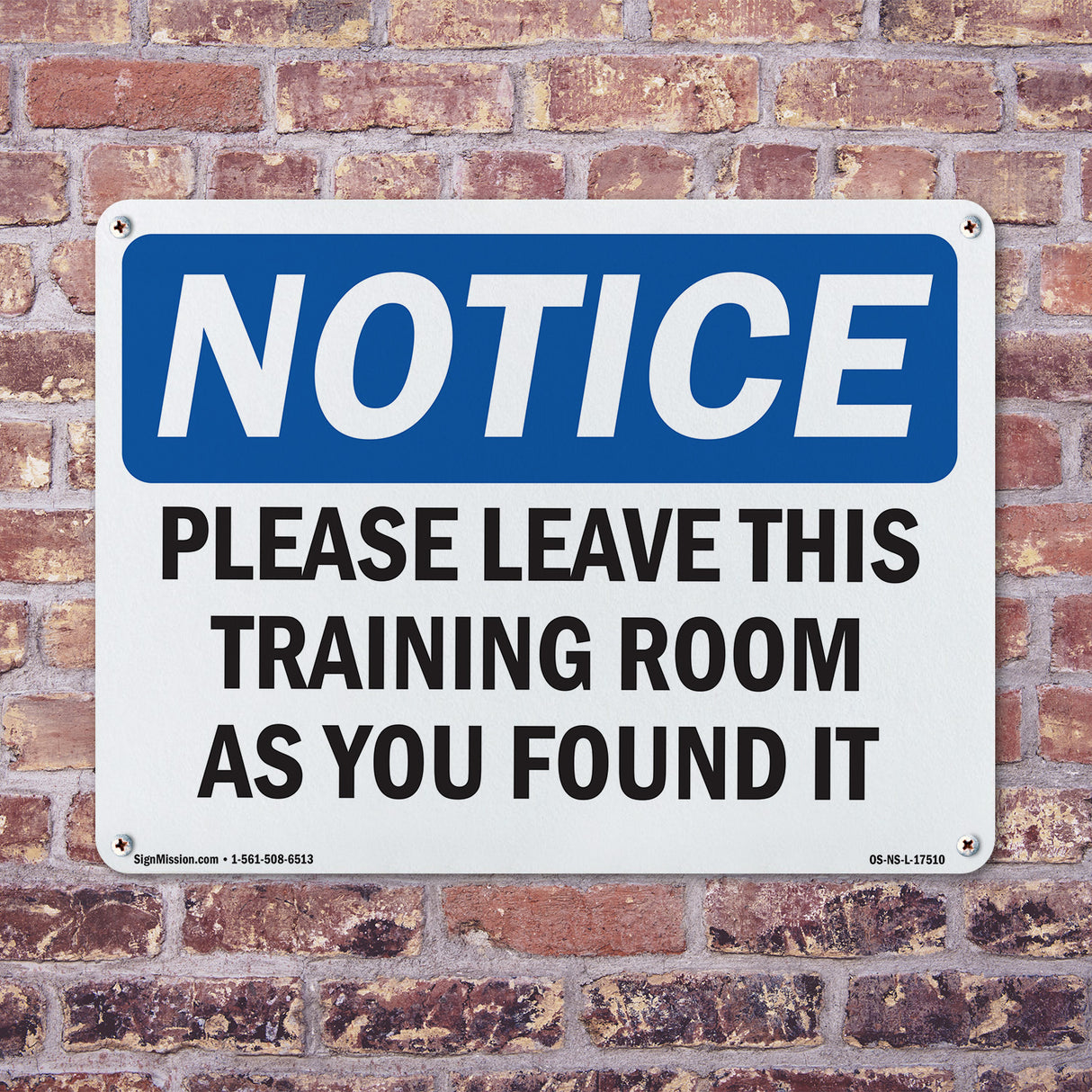 Please Leave This Training Room As You Found It