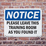 Please Leave This Training Room As You Found It