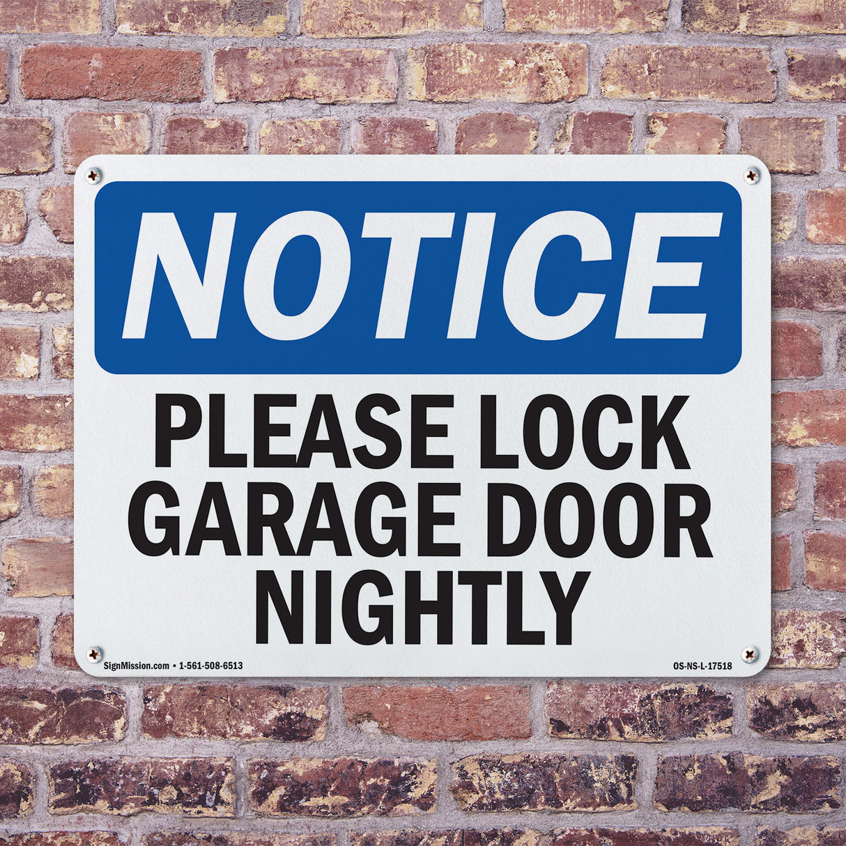 Please Lock Garage Door Nightly