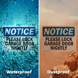 Please Lock Garage Door Nightly