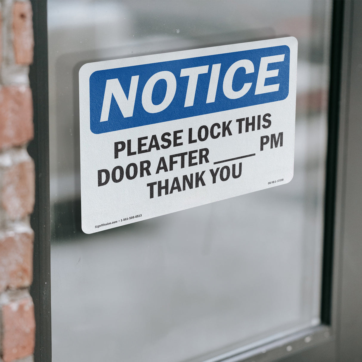 Please Lock This Door After ____ Pm Thank You