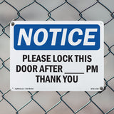 Please Lock This Door After ____ Pm Thank You