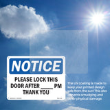 Please Lock This Door After ____ Pm Thank You