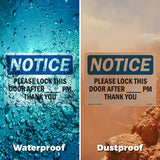 Please Lock This Door After ____ Pm Thank You