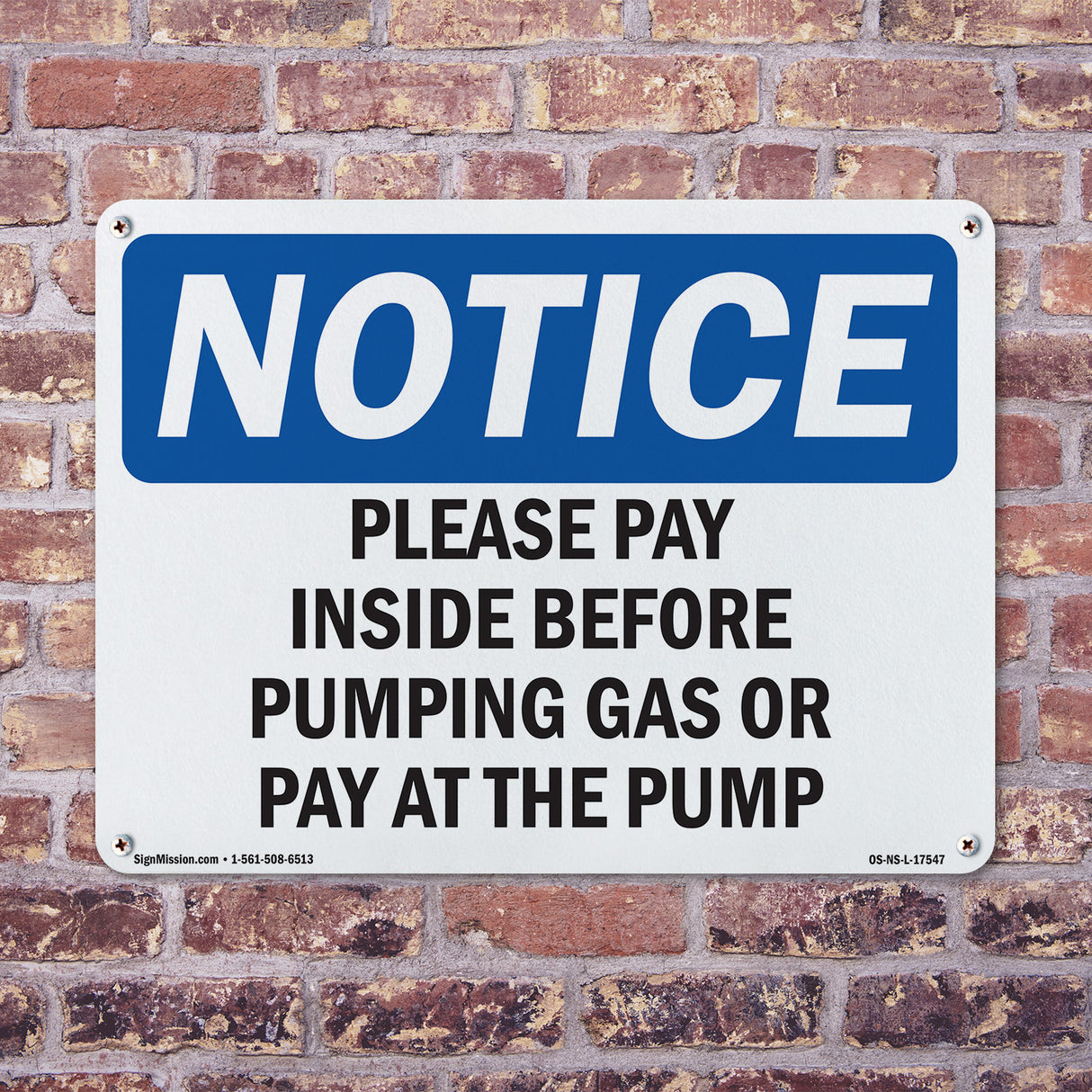 Please Pay Inside Before Pumping Gas Or